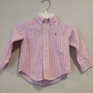 Ralph Lauren Blue Label Pink Striped Button Down Shirt